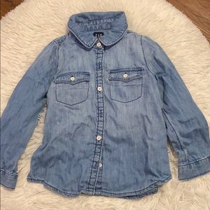 Girl denim shirt.